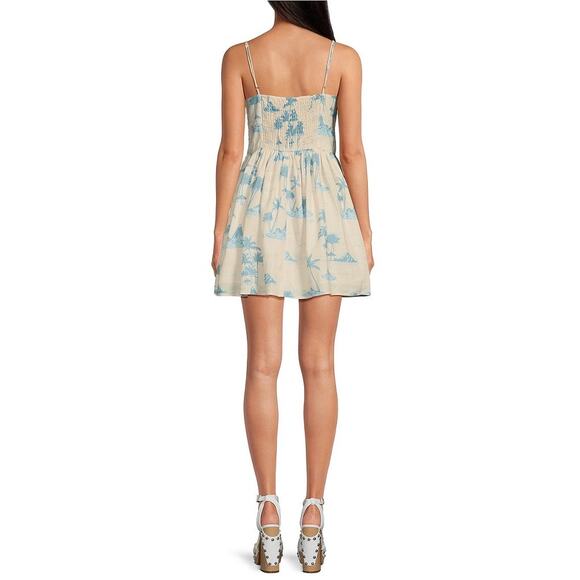 Gianni Bini x DANNIJO Kona Linen Palm Print Mini Dress – Size 2 NWT - Picture 2 of 8